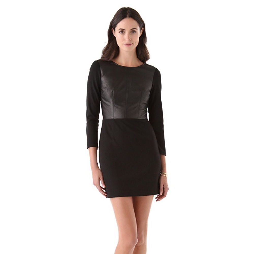 Club Monaco Dayna Leather/Jersey Dress - Size 4
